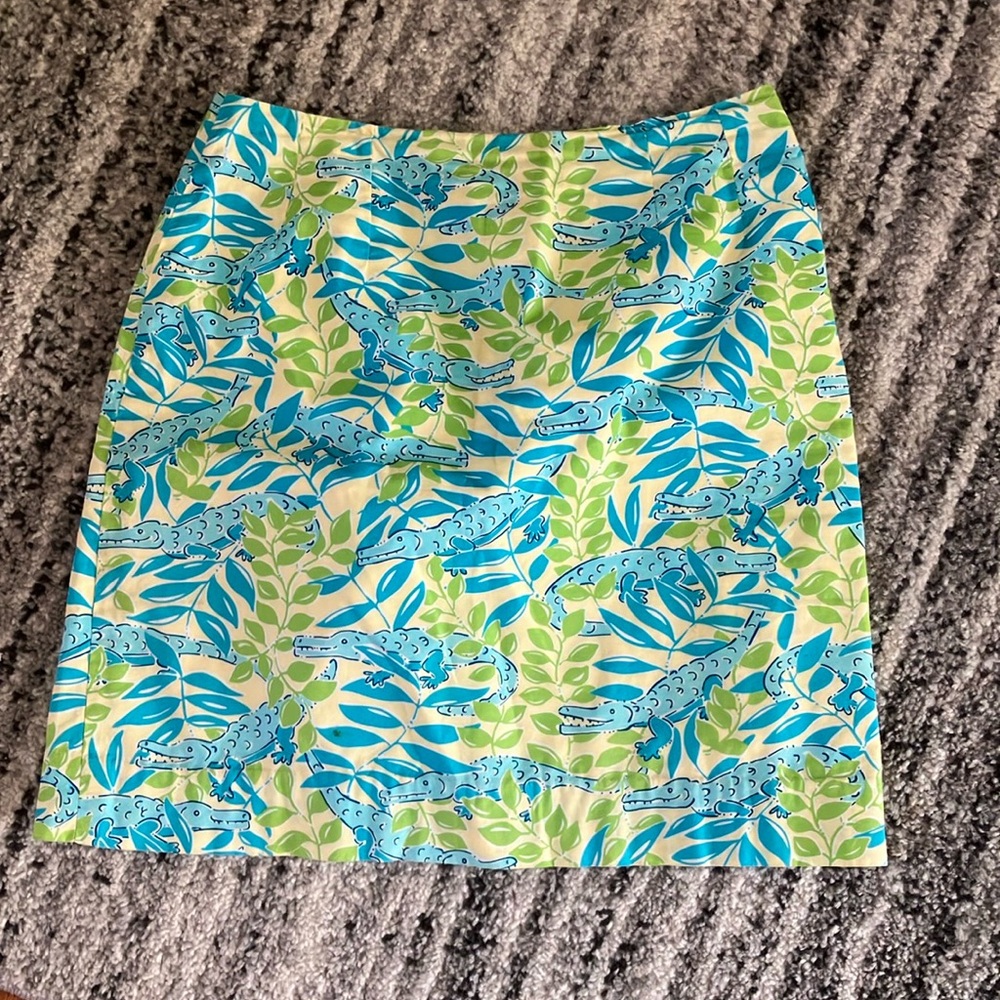 Lily Pulitzer Alligator Print Mimosa Everglades Skirt Size 2